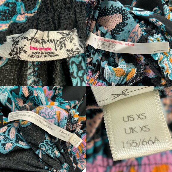 Free People Take It Easy Lounge Pant XS Twilight Combo Floral Wide Leg - Picture 6 of 13